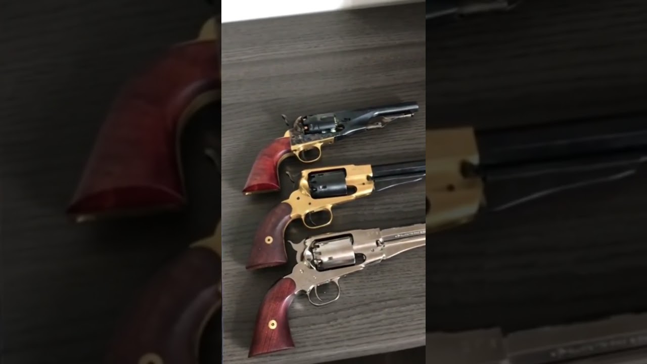 COMPARAISON COLT 1862 SHÉRIF POCKET ET REMINGTON 1858 LAITON LAITON NICKELÉ #remington #collection