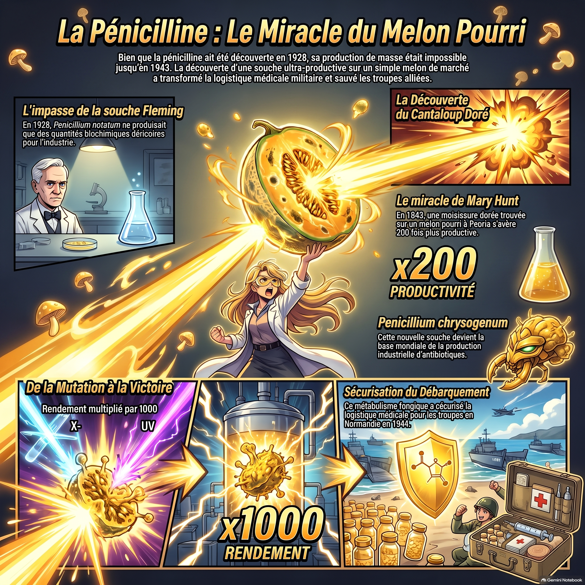Comment un melon pourri a sauvé des millions de vies : l’histoire incroyable de la pénicilline de masse